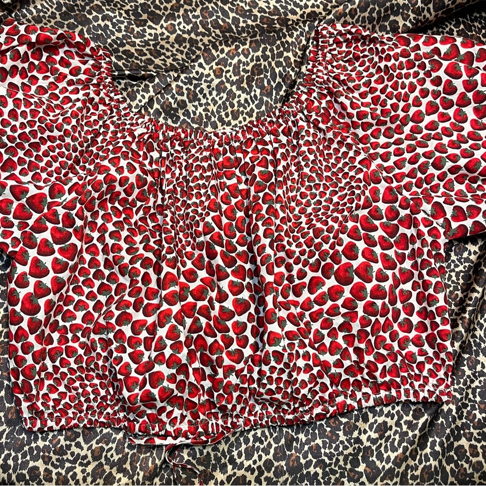 J.Crew Strawberry Cinched-waist Poplin Crop Top - Picture 4 of 16